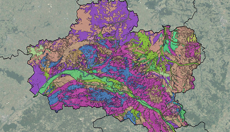 Carte des biotopes du département du Loiret réalisé en 2019 © UMS PatriNat