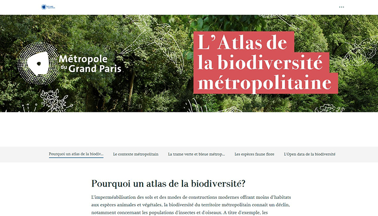 Site Atlas de la biodiversité métropolitaine du Grand Paris